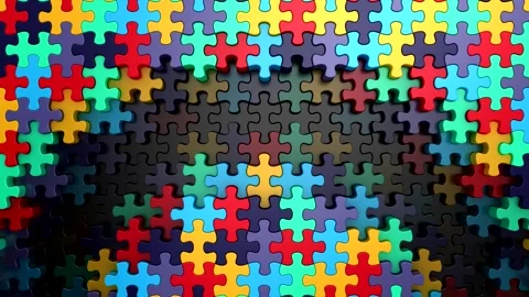Puzzles Form a Wave Stock-Footage 333129121