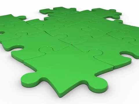 Puzzles green Stock Illustration