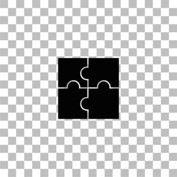 Puzzles icon flat Stock Illustration