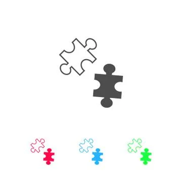Puzzles icon flat. Stock Illustration