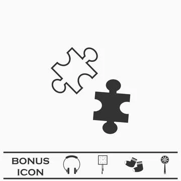 Puzzles icon flat. Stock Illustration