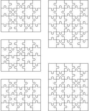 Puzzles, isolated pieces Stock Illustration