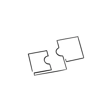Puzzles one line vector illustration art hand draw . Stock Illustration