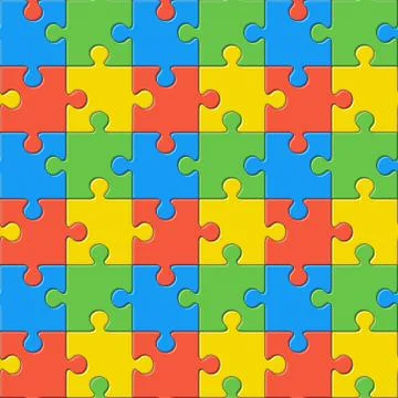 Puzzles. Seamless color pattern Stock Illustration