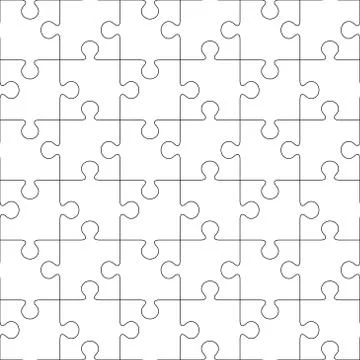 Puzzles. Seamless line pattern Stock Illustration