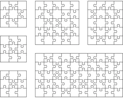 Puzzles, separate parts Stock Illustration