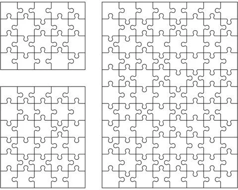 Puzzles, separate parts Stock Illustration