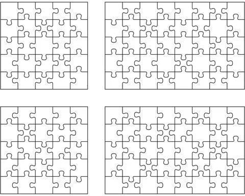 Puzzles, separate parts Stock Illustration