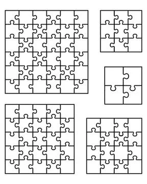Puzzles, separate pieces Stock Illustration