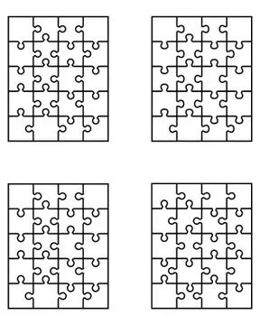 Puzzles, separate pieces Stock Illustration