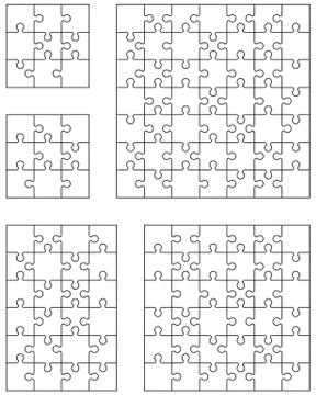 Puzzles, separate pieces Stock Illustration