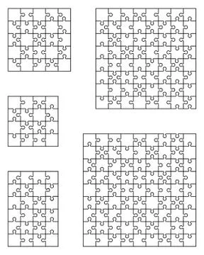 Puzzles, separate pieces Stock Illustration