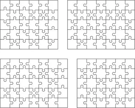 Puzzles, separate pieces Stock Illustration