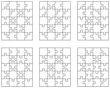 Puzzles, separate pieces Stock Illustration