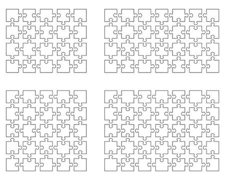Puzzles, separate pieces Stock Illustration