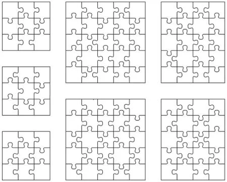 Puzzles, separate pieces Stock Illustration