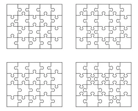 Puzzles, separate pieces Ilustración de archivo