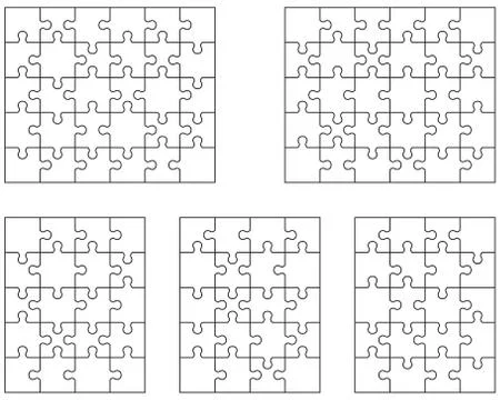 Puzzles, separate pieces Ilustración de archivo