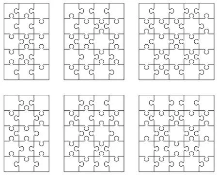 Puzzles, separate pieces Stock Illustration