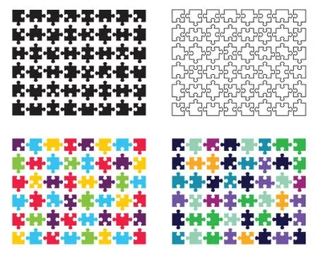 Puzzles, separate pieces Stock Illustration