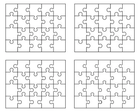 Puzzles, separate pieces Stock Illustration