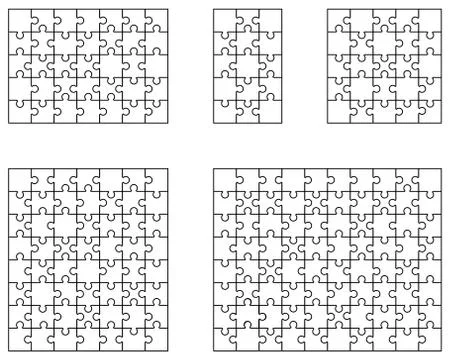 Puzzles, separate pieces Stock Illustration