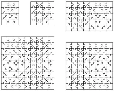 Puzzles, separate pieces Stock Illustration