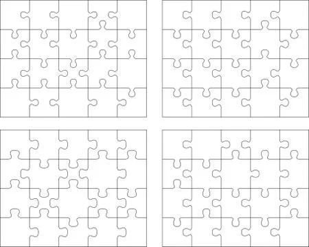 Puzzles, separate pieces Stock Illustration