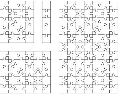 Puzzles, separate pieces Stock Illustration