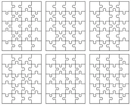 Puzzles, separate pieces Stock Illustration
