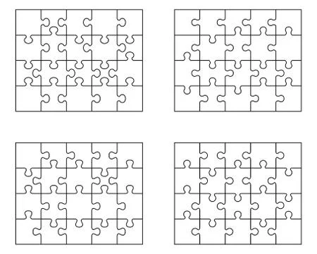 Puzzles, separate pieces Stock Illustration