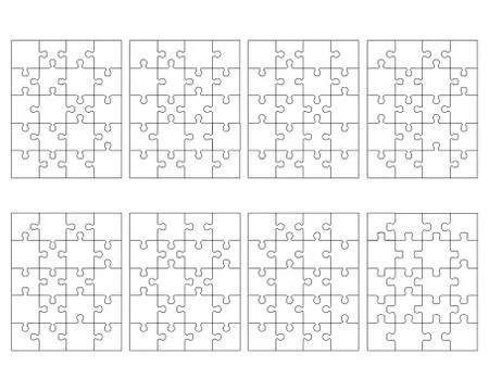 Puzzles, separate pieces Stock Illustration