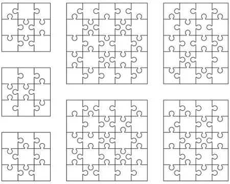 Puzzles, separate pieces Stock Illustration