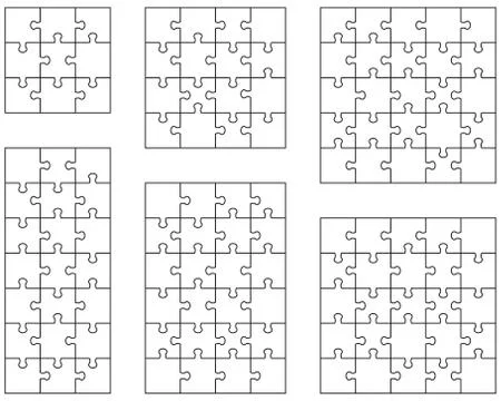 Puzzles, separate pieces Stock Illustration