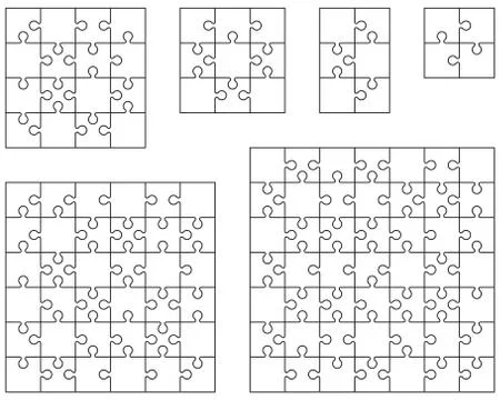 Puzzles, separate pieces Stock Illustration
