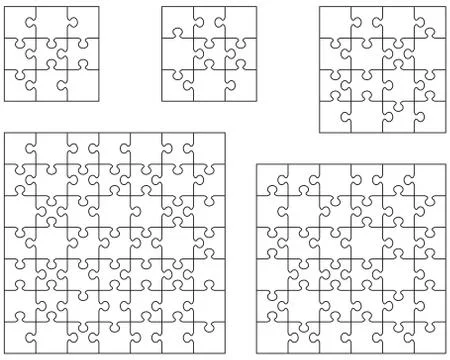 Puzzles, separate pieces Stock Illustration