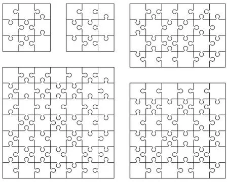 Puzzles, separate pieces Stock Illustration