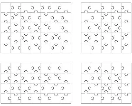 Puzzles, separate pieces Stock Illustration