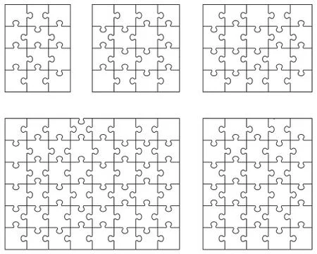 Puzzles, separate pieces Stock Illustration