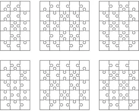 Puzzles, separate pieces Stock Illustration