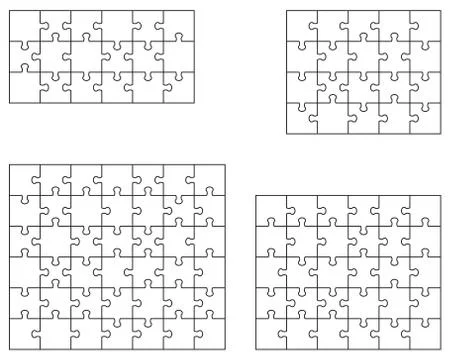 Puzzles, separate pieces Stock Illustration