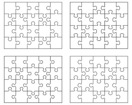 Puzzles, separate pieces Stock Illustration