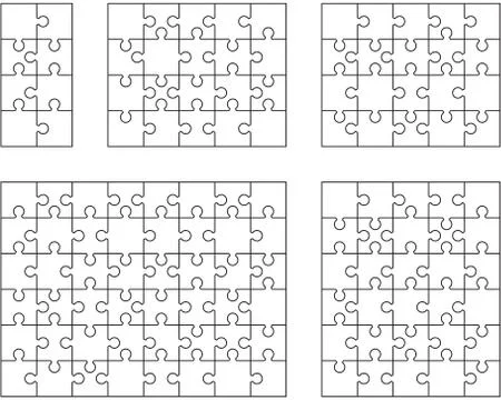 Puzzles, separate pieces Stock Illustration