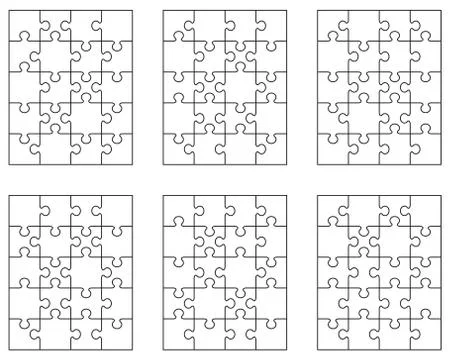 Puzzles, separate pieces Stock Illustration