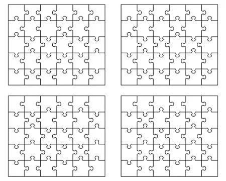 Puzzles, separate pieces Stock Illustration