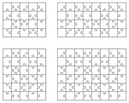 Puzzles, separate pieces Stock Illustration