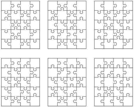 Puzzles, separate pieces Stock Illustration