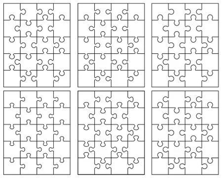 Puzzles, separate pieces Stock Illustration