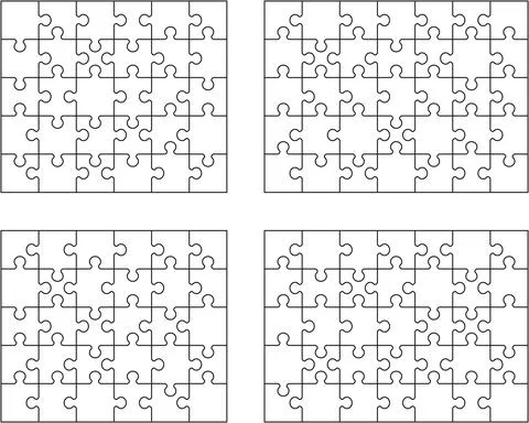 Puzzles, separate pieces Stock Illustration