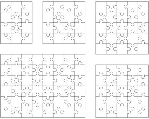Puzzles, separate pieces Stock Illustration